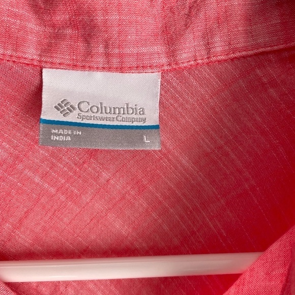 Columbia sleeveless button up pink cotton hiking top with front pocket - Picture 4 of 9